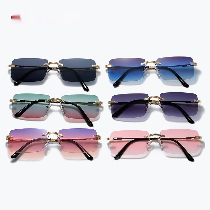 Frameless Personality Square Sea Sunglasses Comfortable Sun Glasses