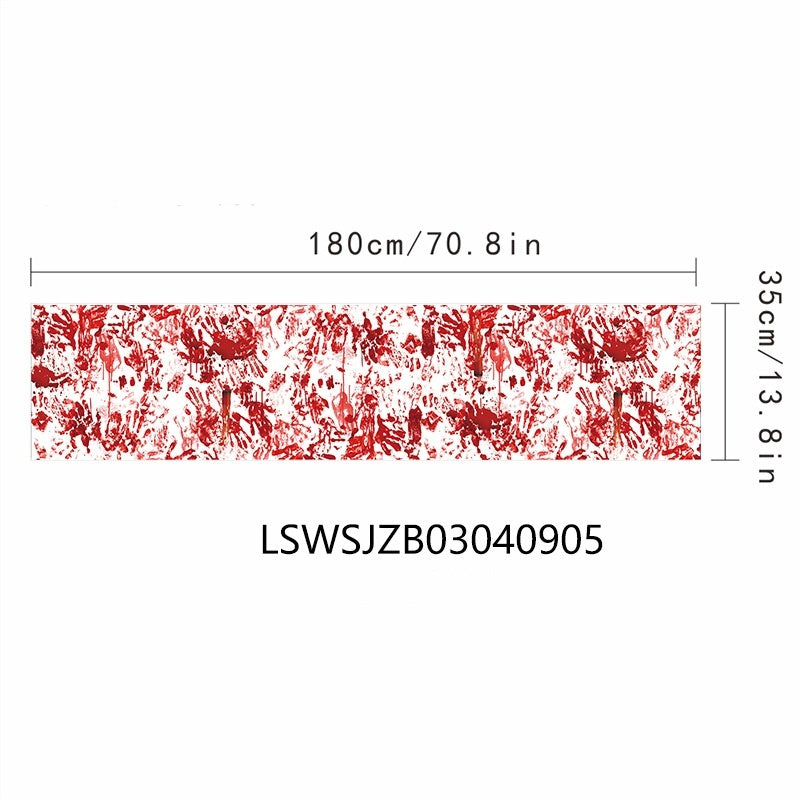 Horror Happy Halloween Tablecloth Bloody Handprint Table Cover Festival Halloween Party Tablecloth Decoration Supplies