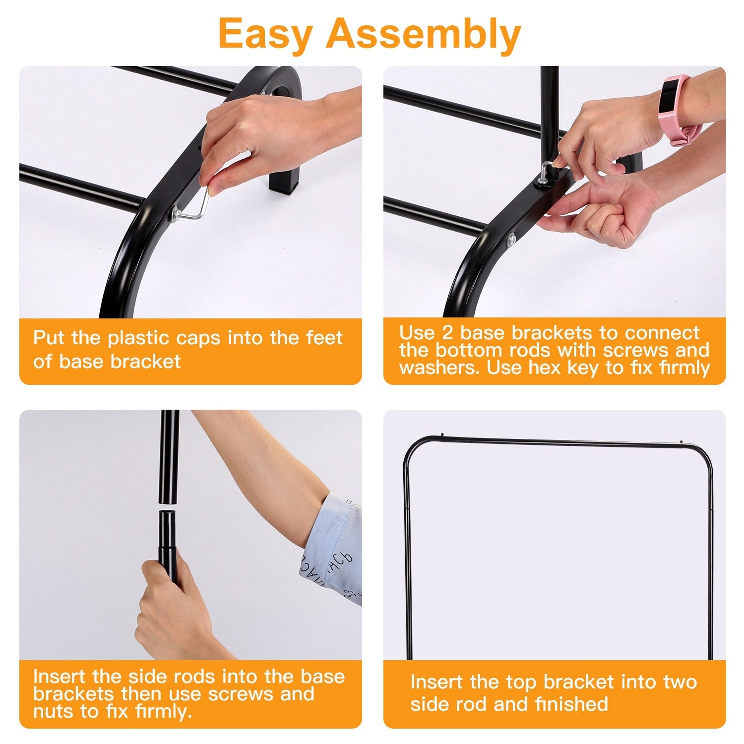 1Pc 33lbs Loading Garment Racks Freestanding Clothing Racks Clothes Rack Stands Organizer With Bottom Shelf For Dormitory Home