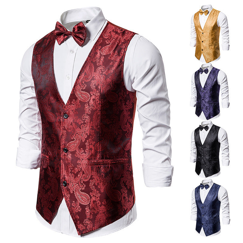 Men's Printed Sleeveless Vest Coat