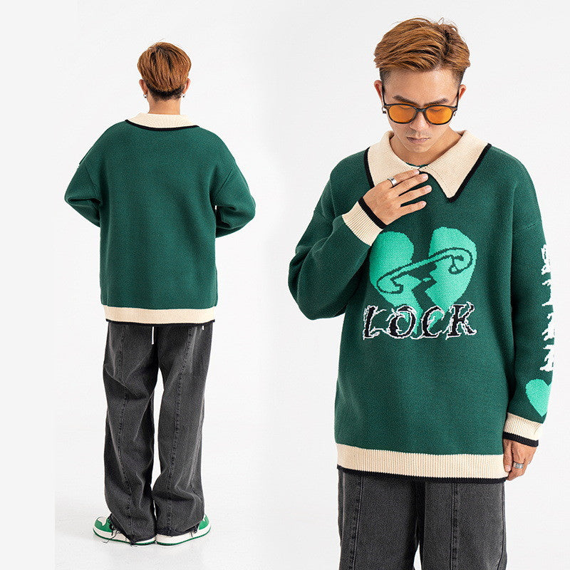 American Love Lapel Sweater For Men And Women