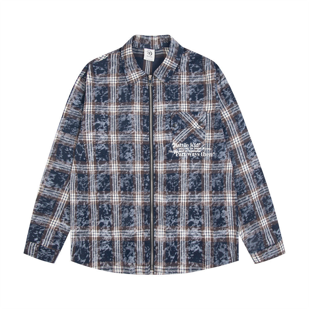 Fashion Personality Punk Loose Plaid Shirt Men