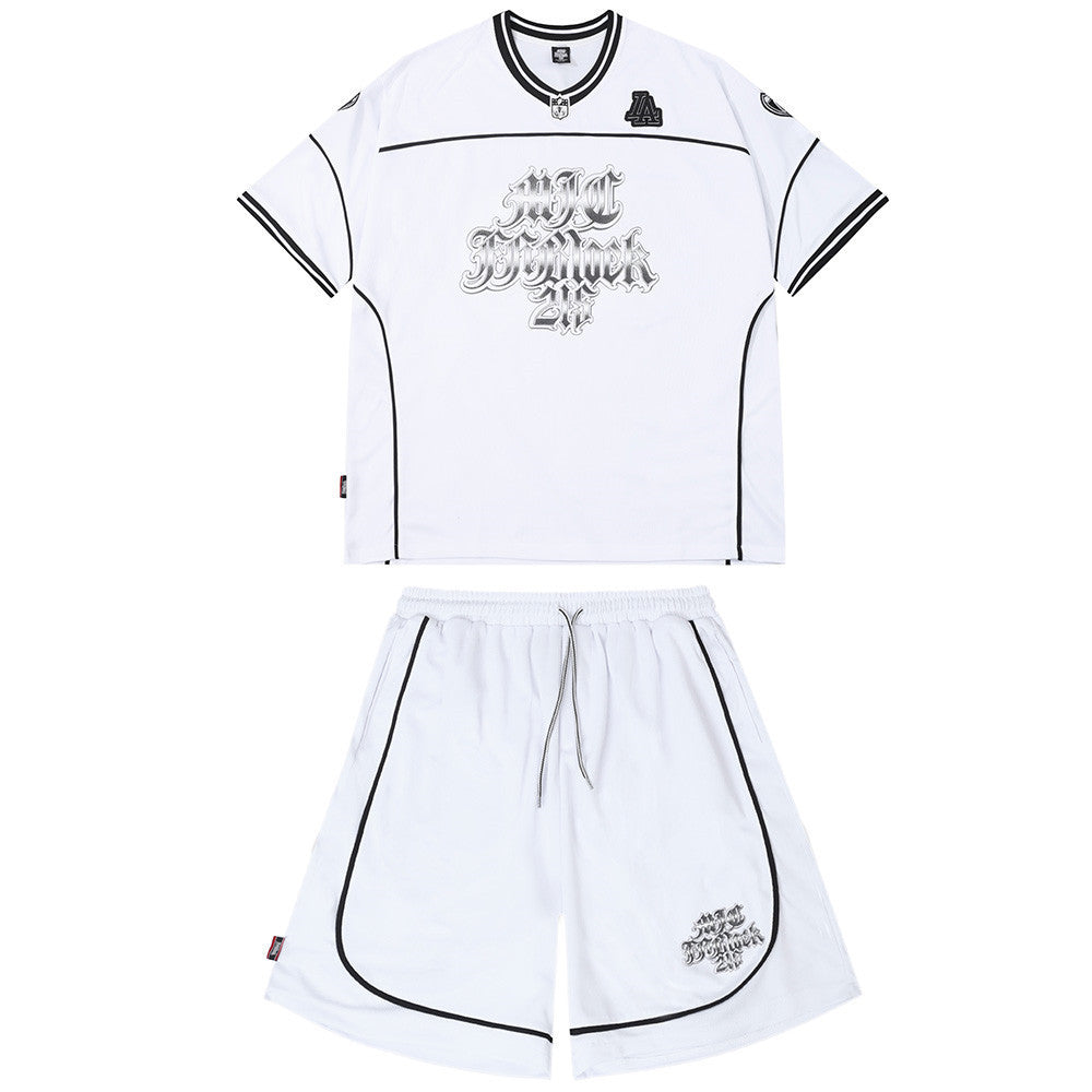 Letter Print Short-sleeve T-shirt Suit Men