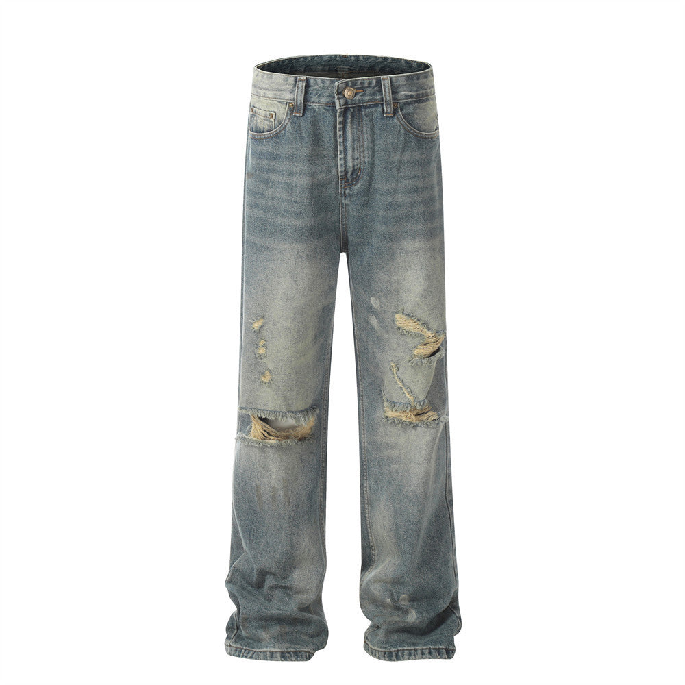 Fashion Personality Water Washed Hole Jeans For Men