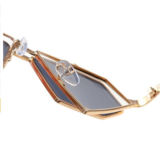 Tidal net red vibrating sunglasses retro female models ladies personality Korean version sunglasses elegant round face new glasses