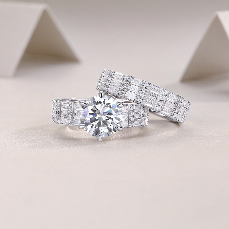 Vanilla - A Fashionable And Luxurious Jewelry Piece Set With 3-carat Moissanite S925 Sterling Silver And Platinum-plated Diamond