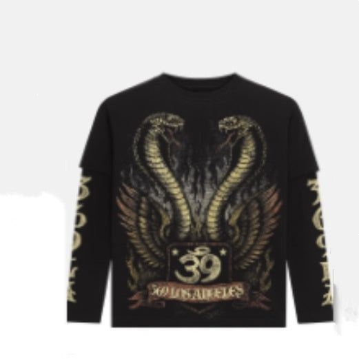 Angel Snake Double-Layer Long-Sleeve T-Shirt