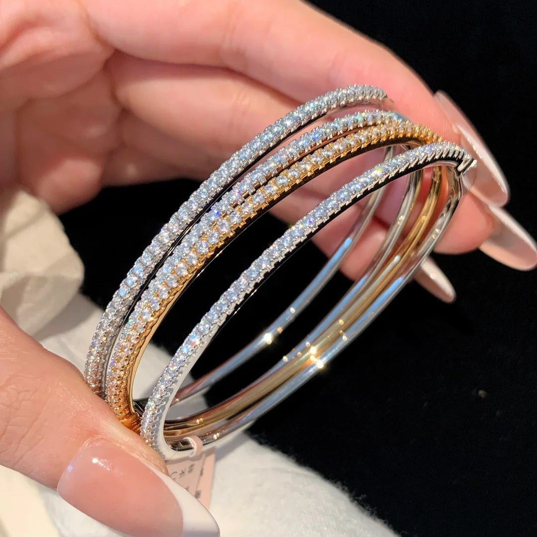 Half Circle Diamond Bracelet Female Affordable Luxury Fashion Niche Exquisite Diamond In The Debris