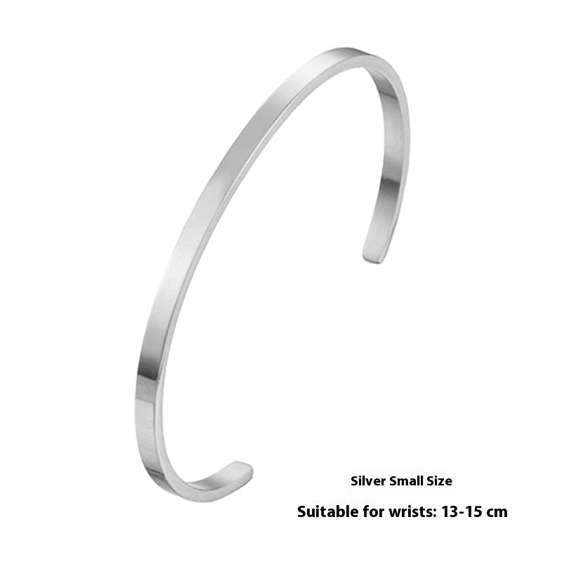 Women's Fashion Simple Glossy Stainless Steel Bracelet
