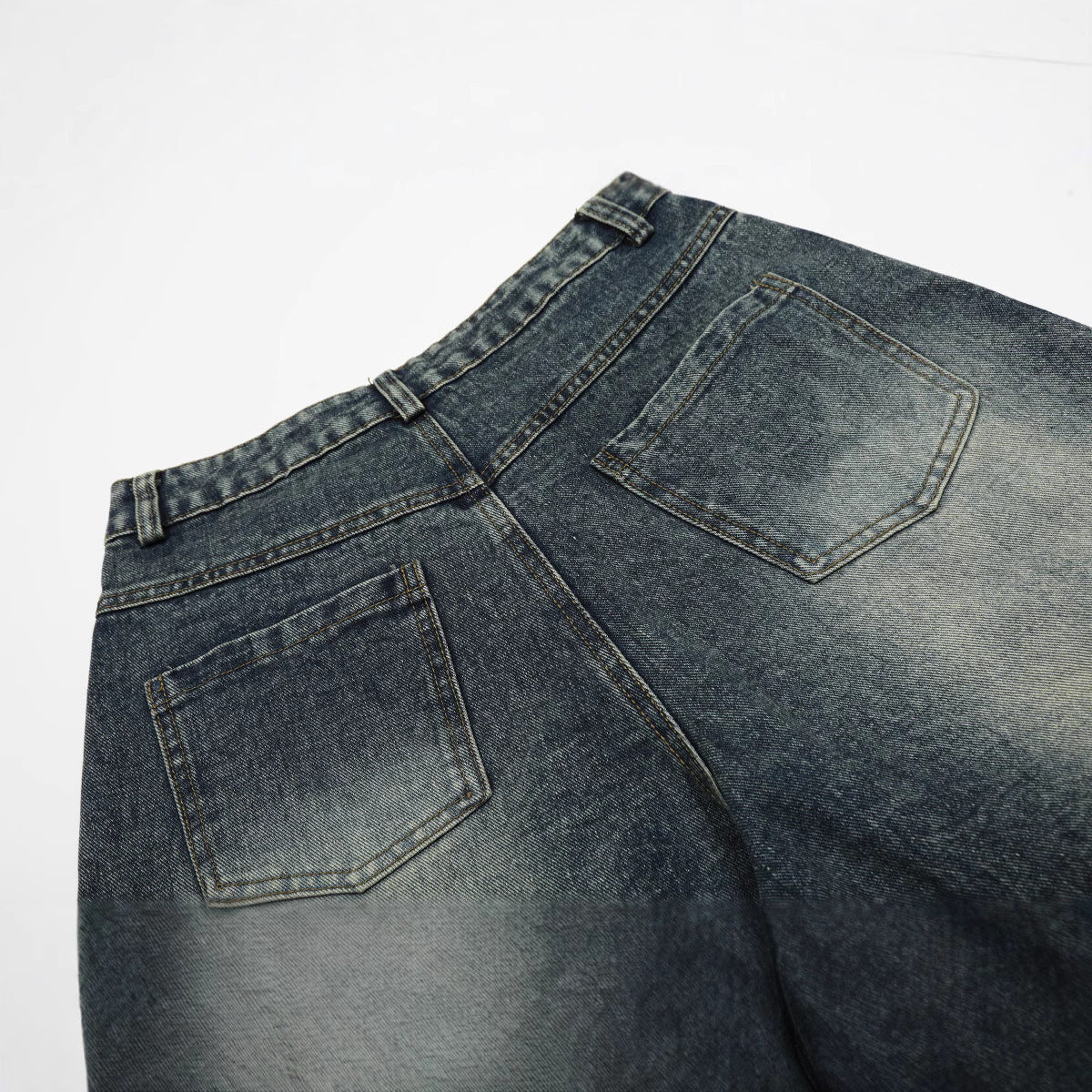 Design Retro Denim Straight Loose Wide-leg Pants