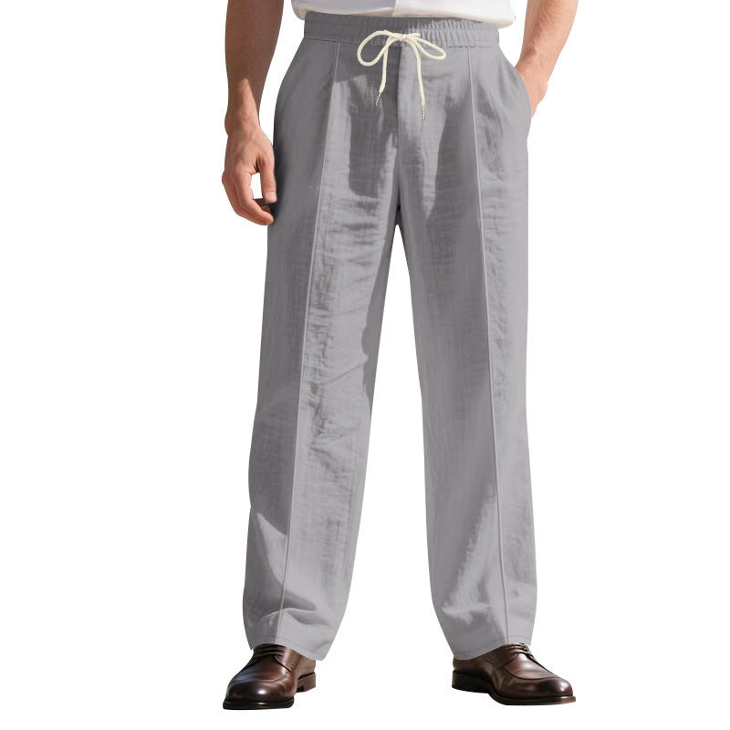 Loose Breathable Linen Leisure Men's Simplicity Trendy Loose Beach Pants