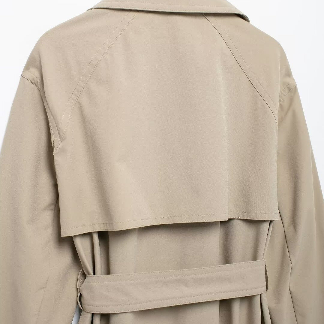 Temperament With Belt Midi Skirt Trench Coat