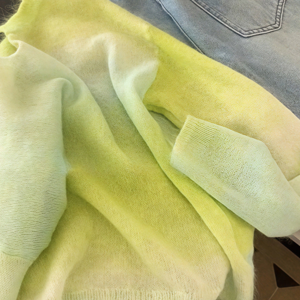 Women's Gradient Slim-fit Sunscreen Knitted Blouse