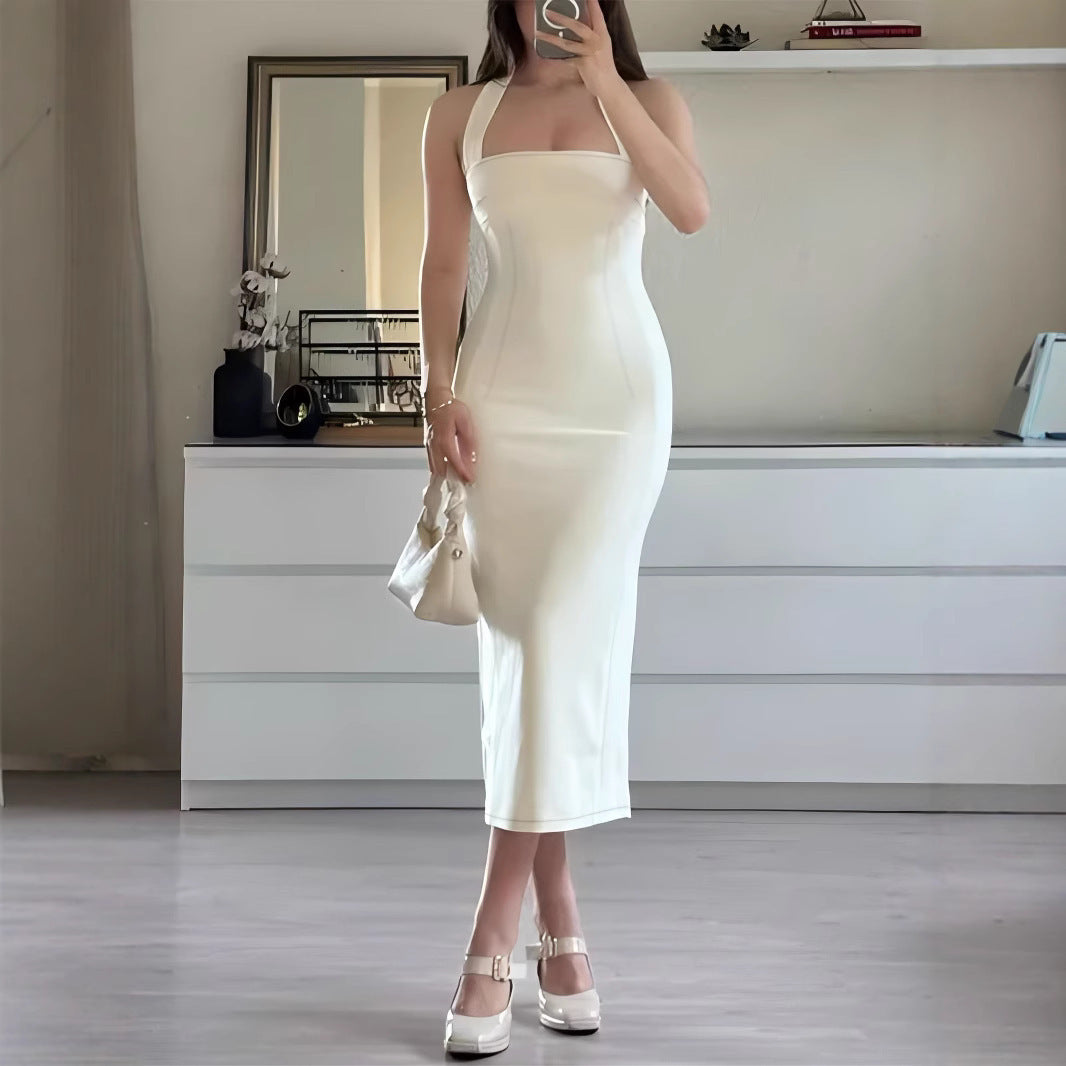 Slim Fit Backless Slimming Temperament Pure Desire Suspender Dress