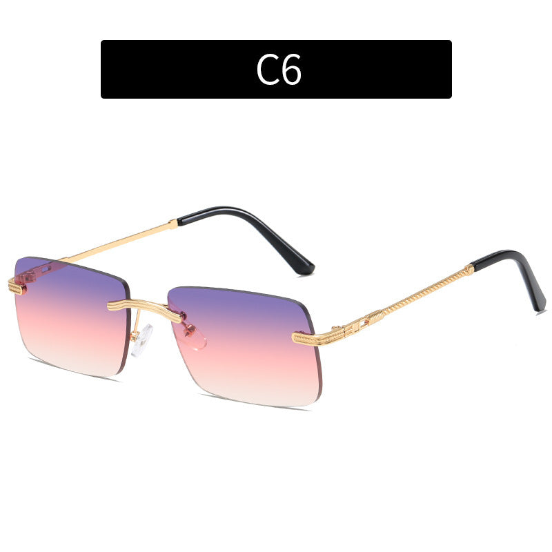 Frameless Personality Square Sea Sunglasses Comfortable Sun Glasses