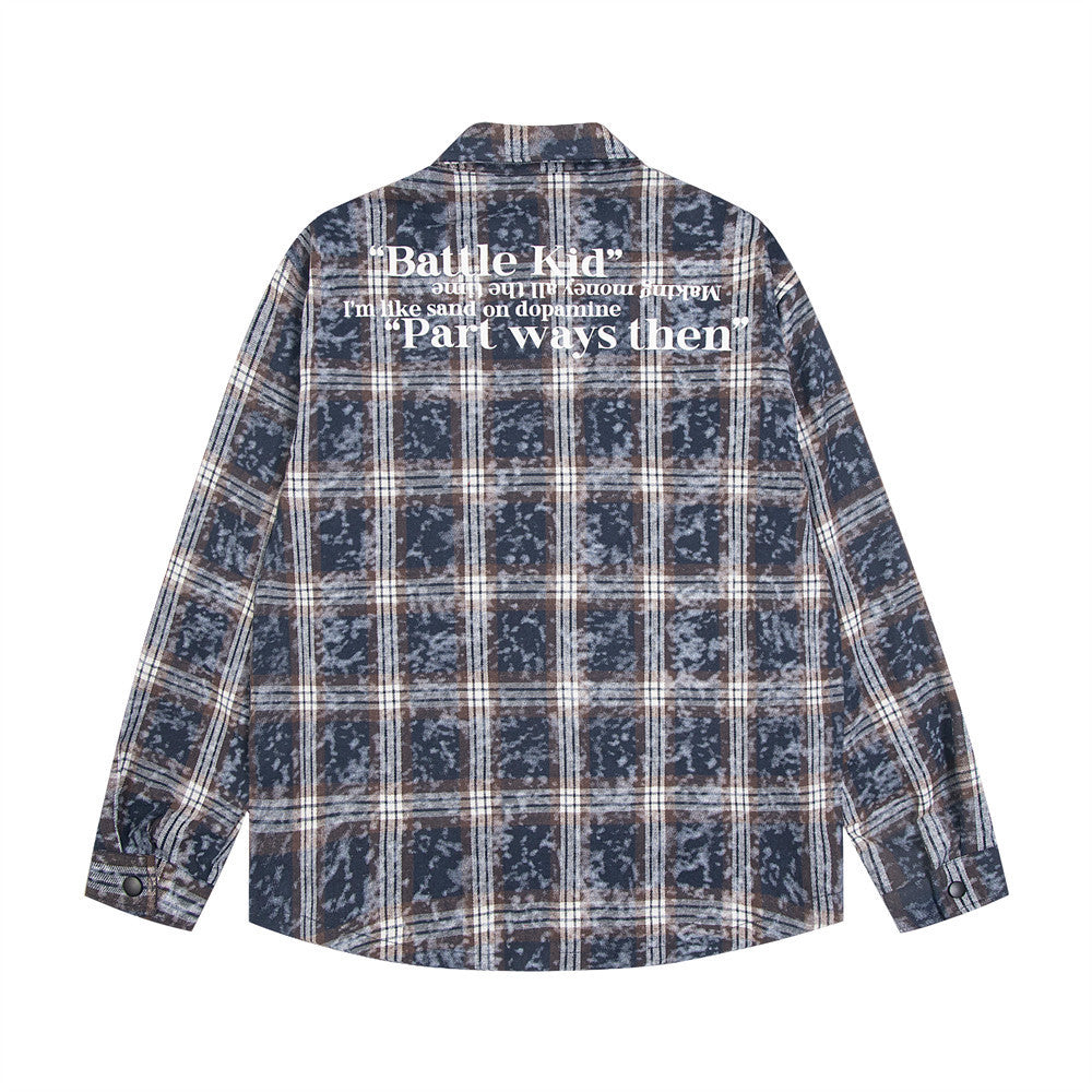 Fashion Personality Punk Loose Plaid Shirt Men