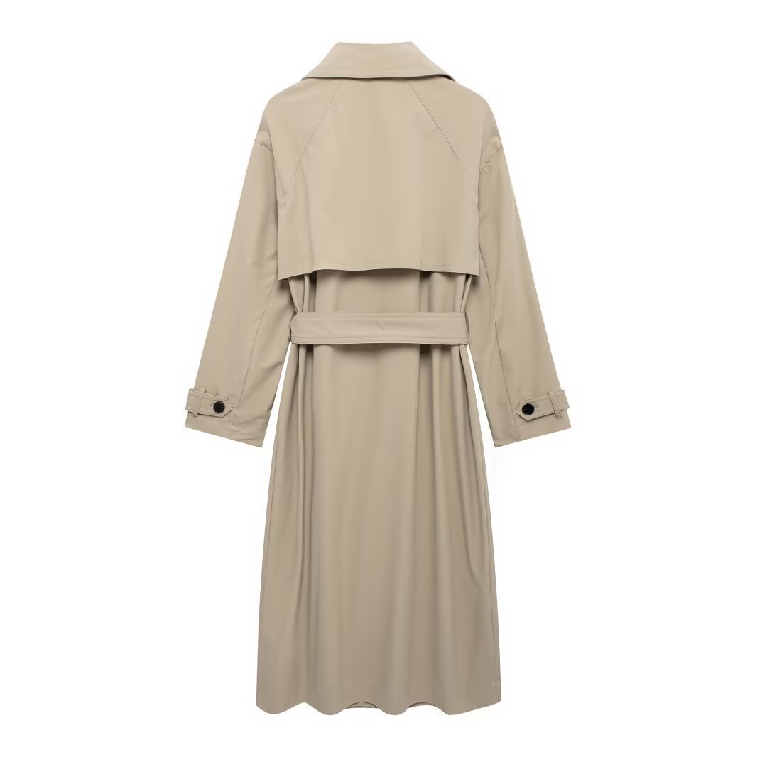 Temperament With Belt Midi Skirt Trench Coat