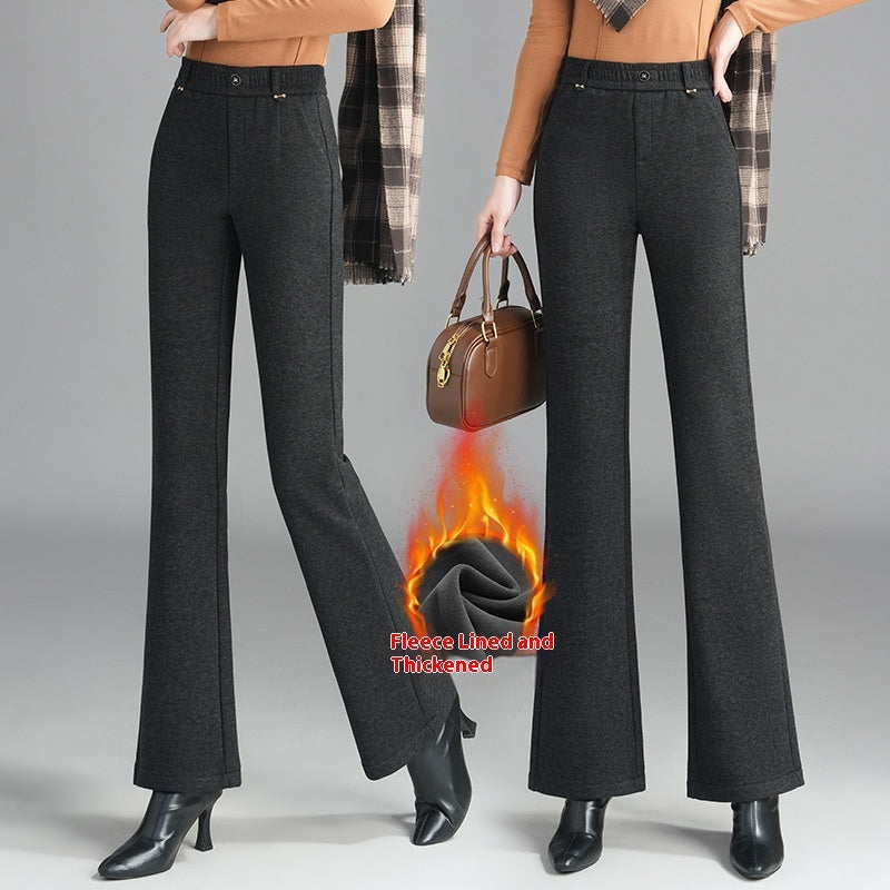 Women's Fashionable Stylish Casual Fleece-lined Slim Flare Pants