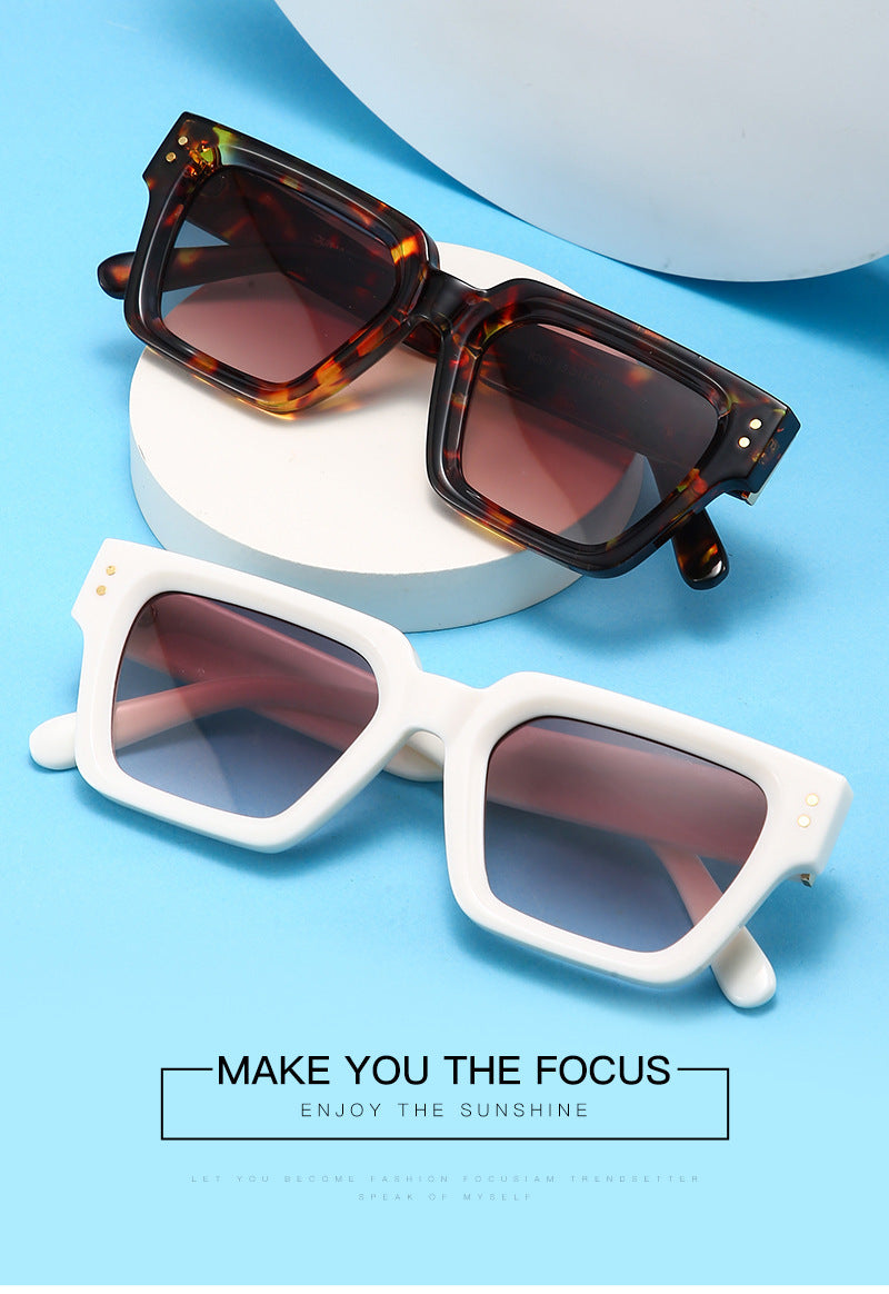 Black High-grade Plain Fashion Hong Kong Style UV-proof Sunglasses