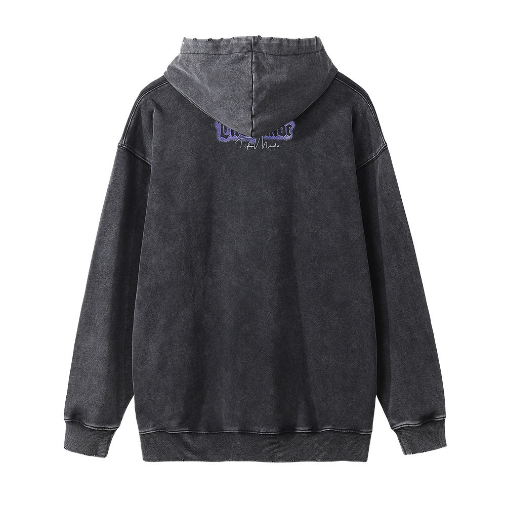Distressed Hooded Sweater For Men
