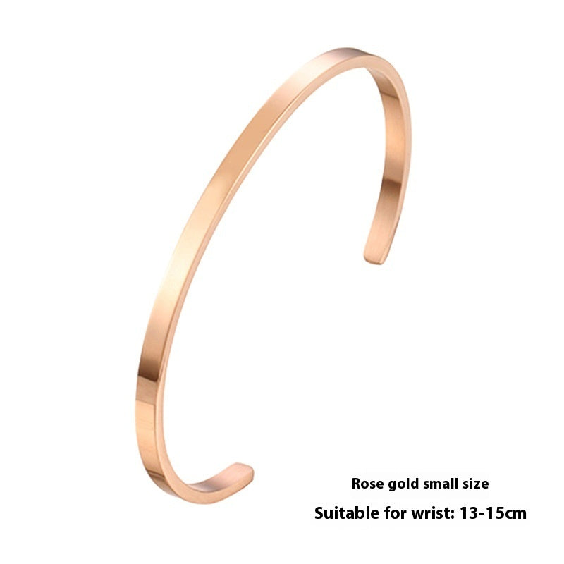 Women's Fashion Simple Glossy Stainless Steel Bracelet