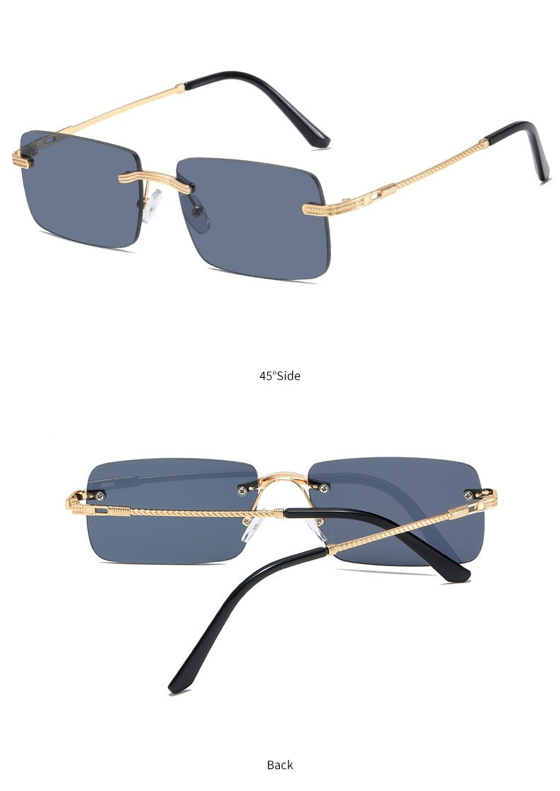 Frameless Personality Square Sea Sunglasses Comfortable Sun Glasses