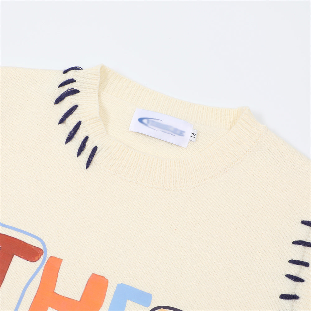 Letter Print Vest Sweater Men's Small