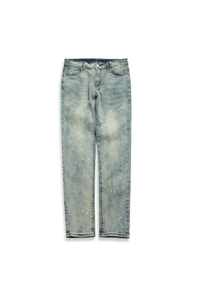 Distressed trendy jeans