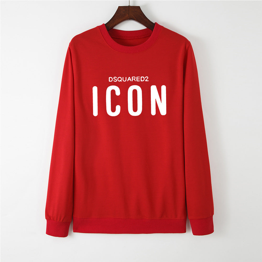 Printed loose long-sleeved sweatshirt