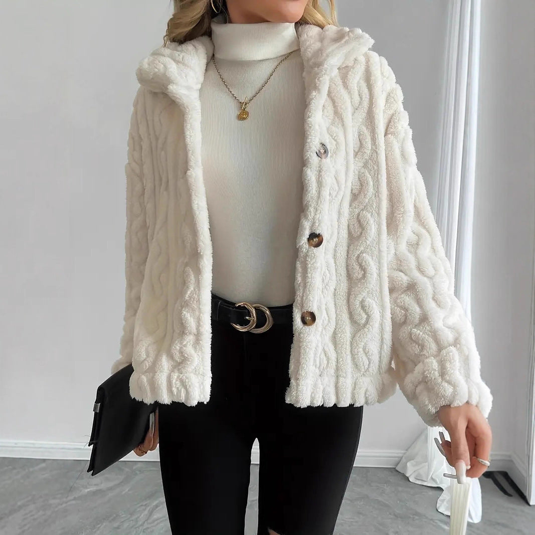 Women's Double-sided Plush Solid Color Short Coat