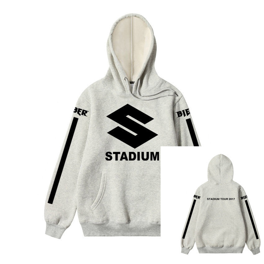 English Print Thick Yellow Pullover Hoodie