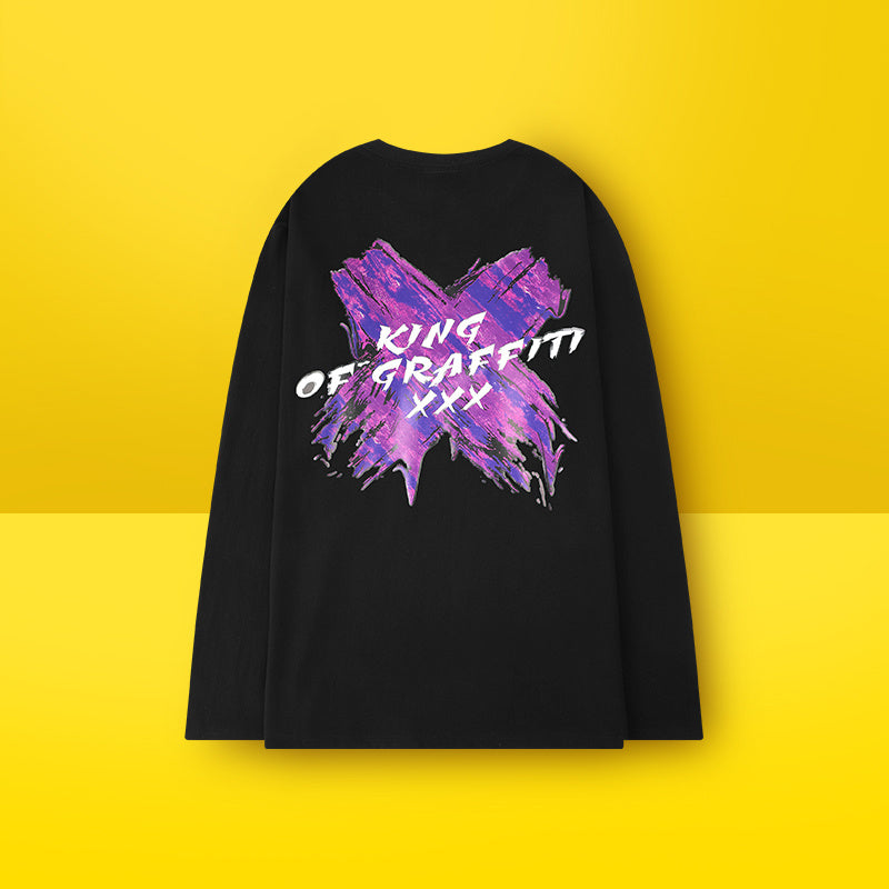 Personalized Letters Graffiti Splash Ink Long-Sleeved T-Shirt