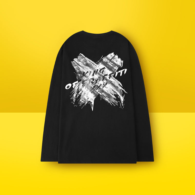 Personalized Letters Graffiti Splash Ink Long-Sleeved T-Shirt