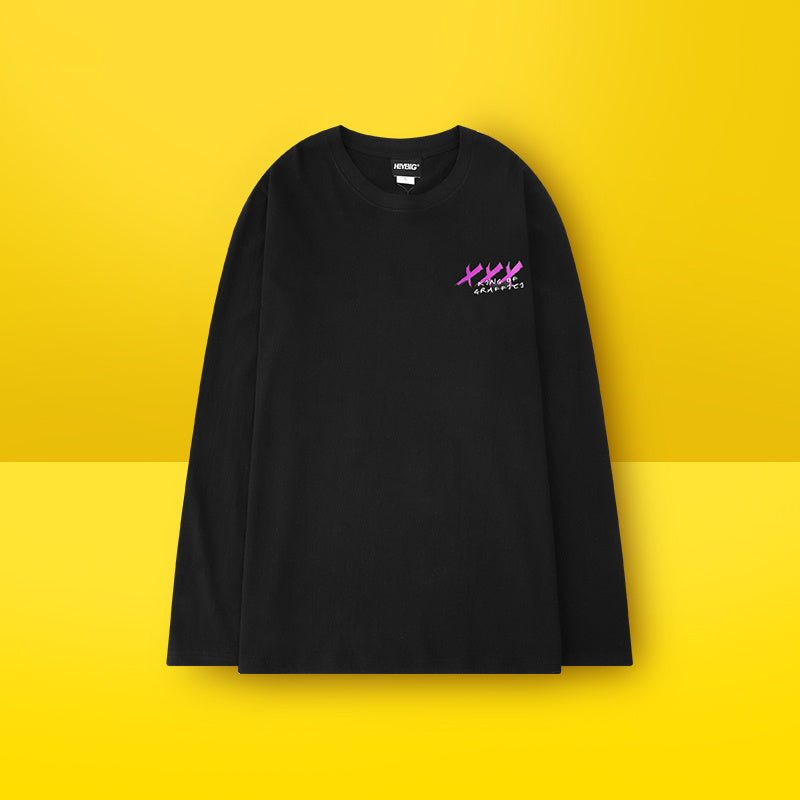 Personalized Letters Graffiti Splash Ink Long-Sleeved T-Shirt