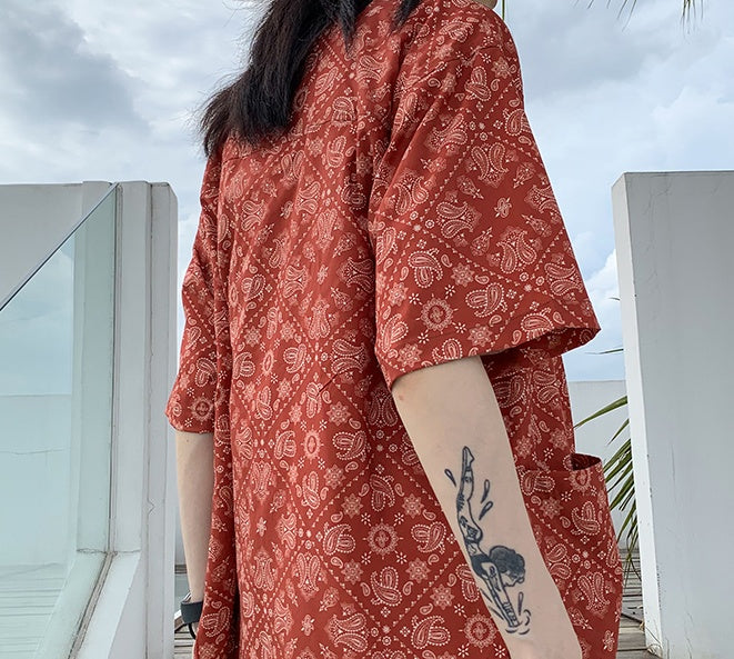 Hip Hop Unisex Short Sleeve Shirt Hong Kong Style Cool Trend Half Sleeve Shirt