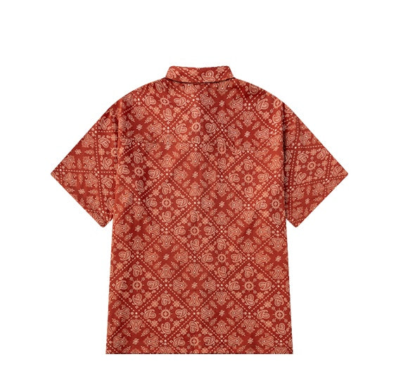 Hip Hop Unisex Short Sleeve Shirt Hong Kong Style Cool Trend Half Sleeve Shirt