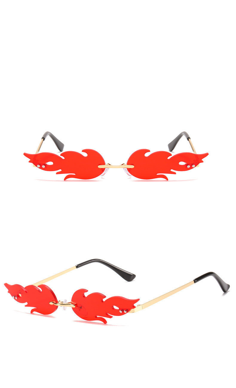 Rimless Street Shooting Sunglasses Personality Funny Odd-shaped Glasses