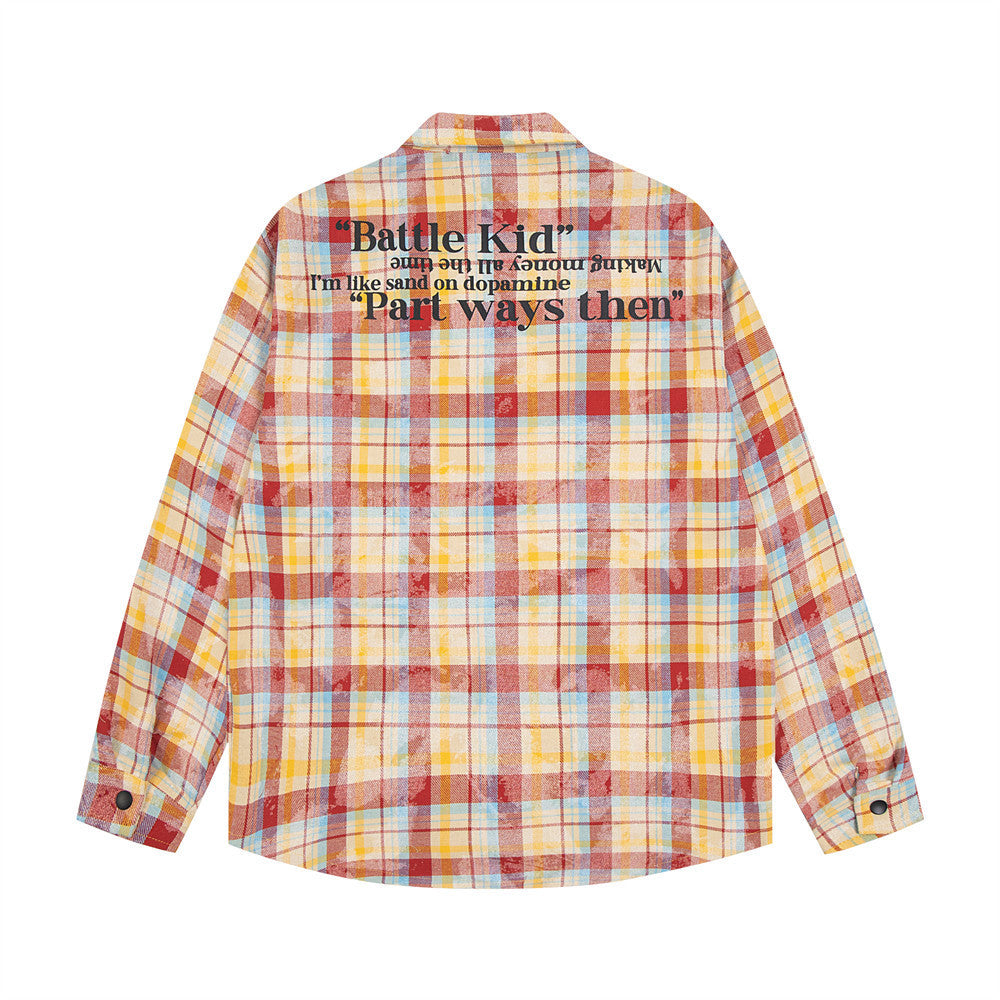 Fashion Personality Punk Loose Plaid Shirt Men