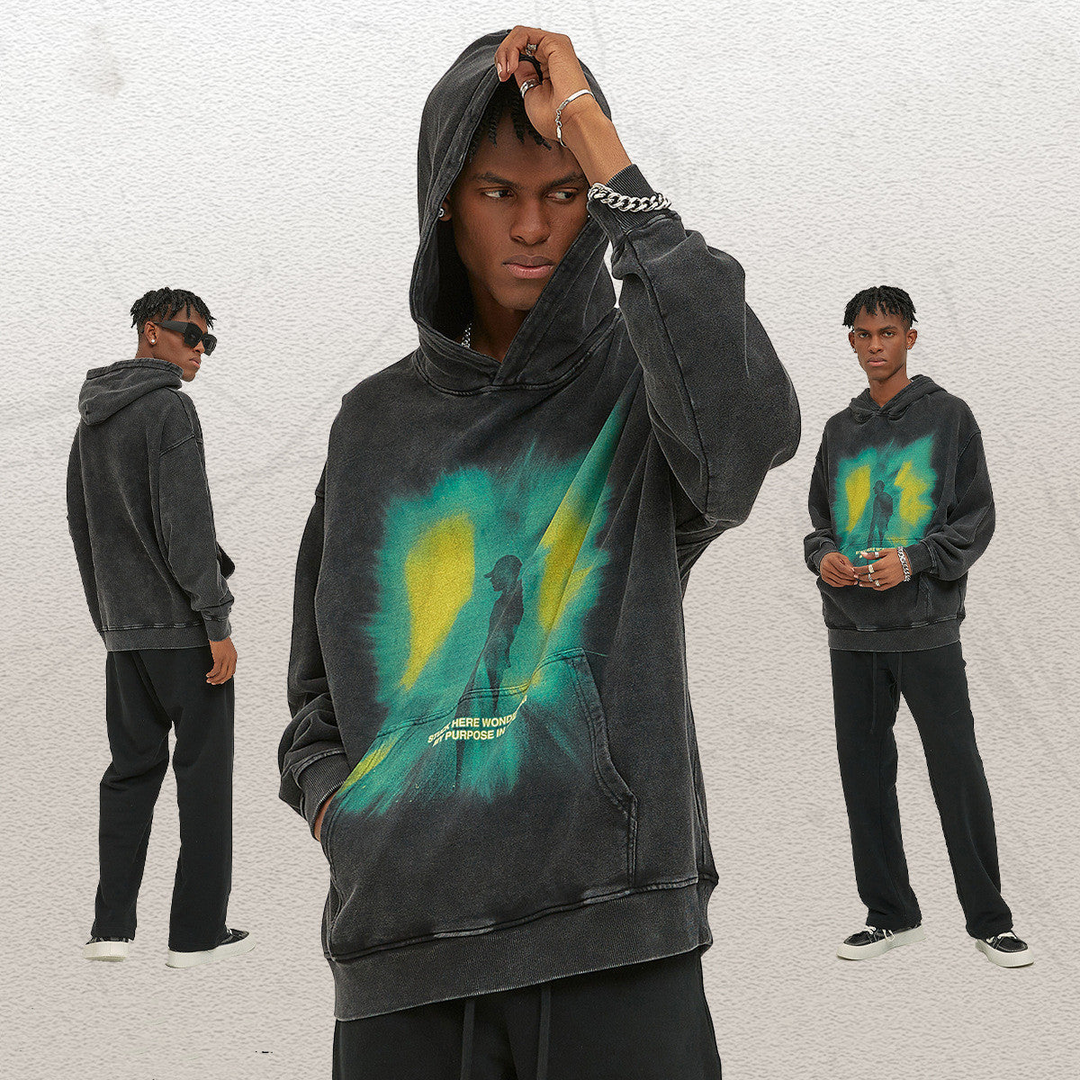 Sweater Fashion Brand Vintage Washed Men's Hoodie