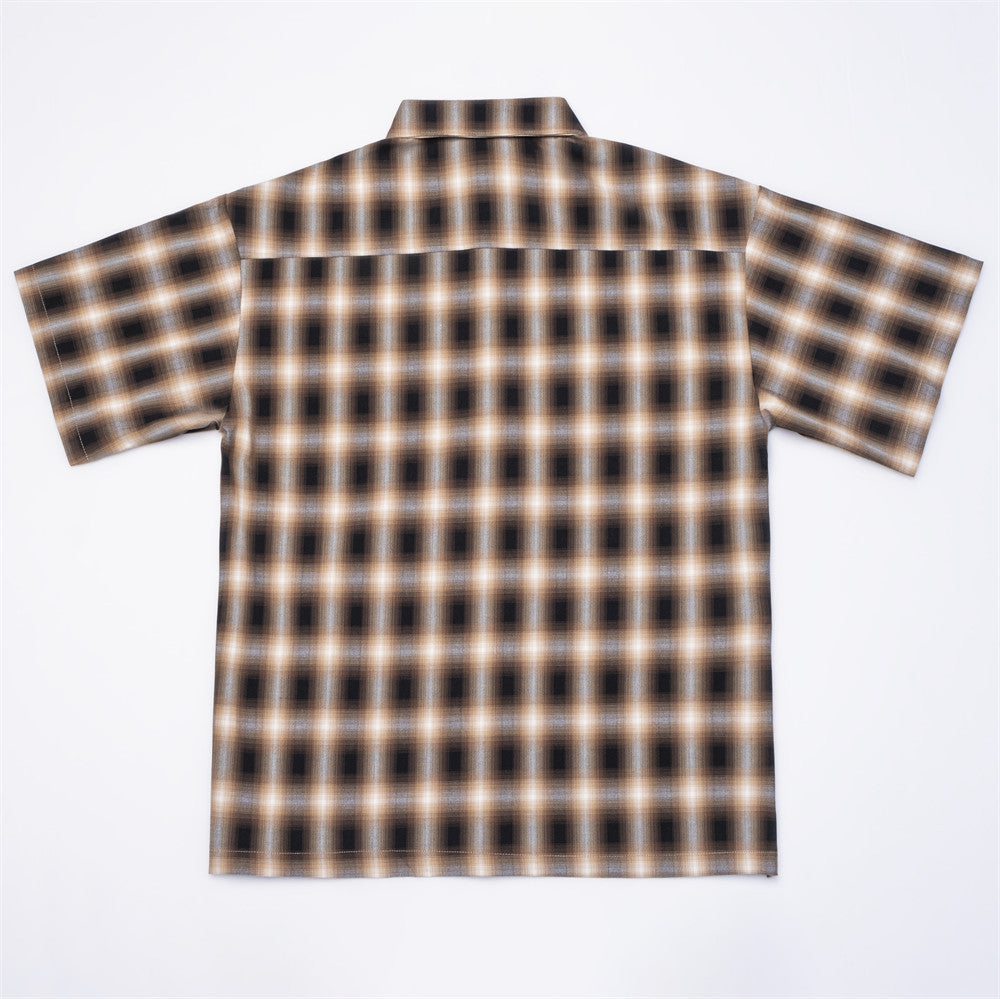 Short Sleeve Plaid Shirt Men