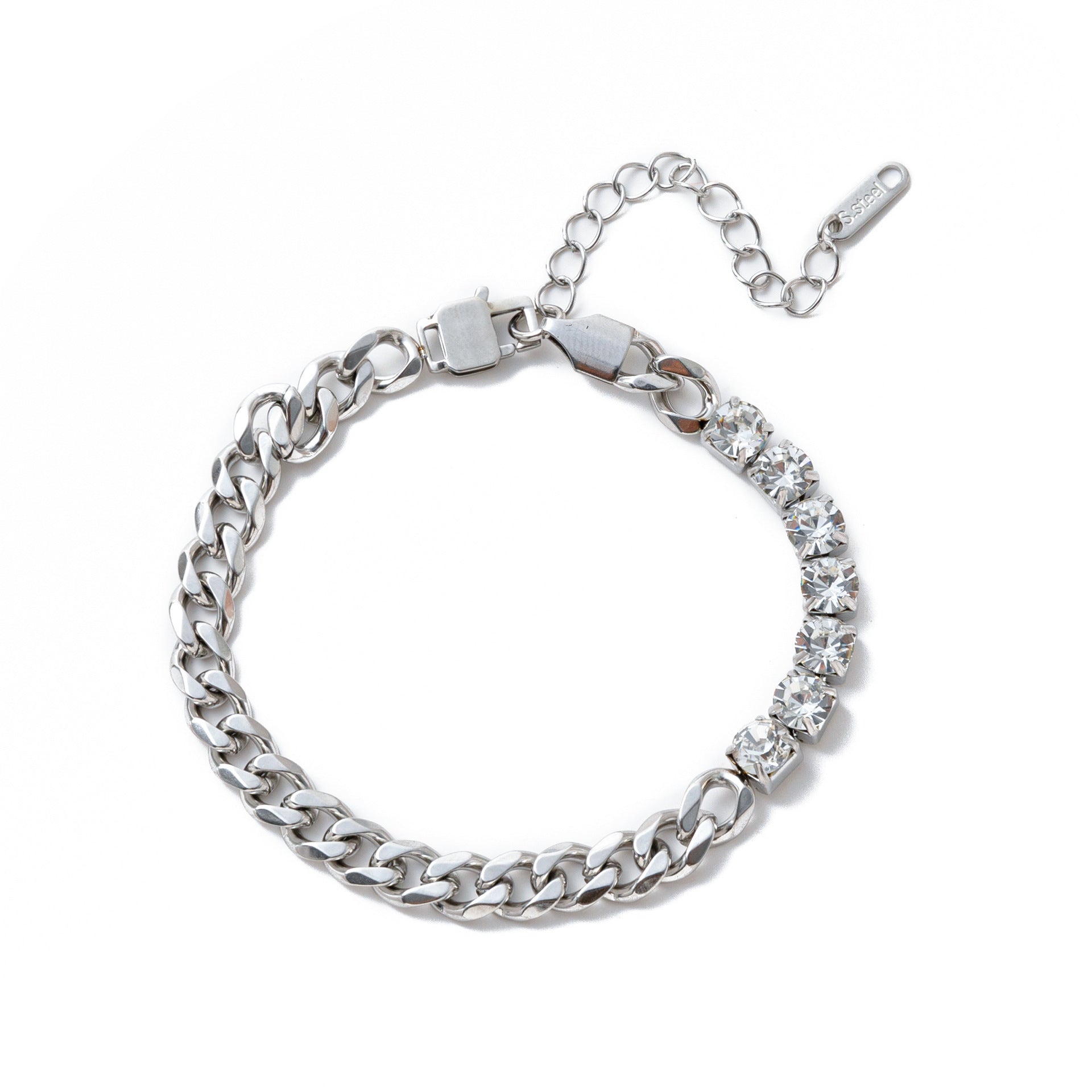 Electroplating Gold Hip-hop Titanium Steel Bracelet Necklace Color Protection