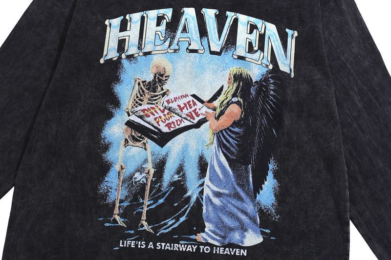 American High Street Retro Graffiti Long Sleeve Vintage Bottoming T-shirt For Men