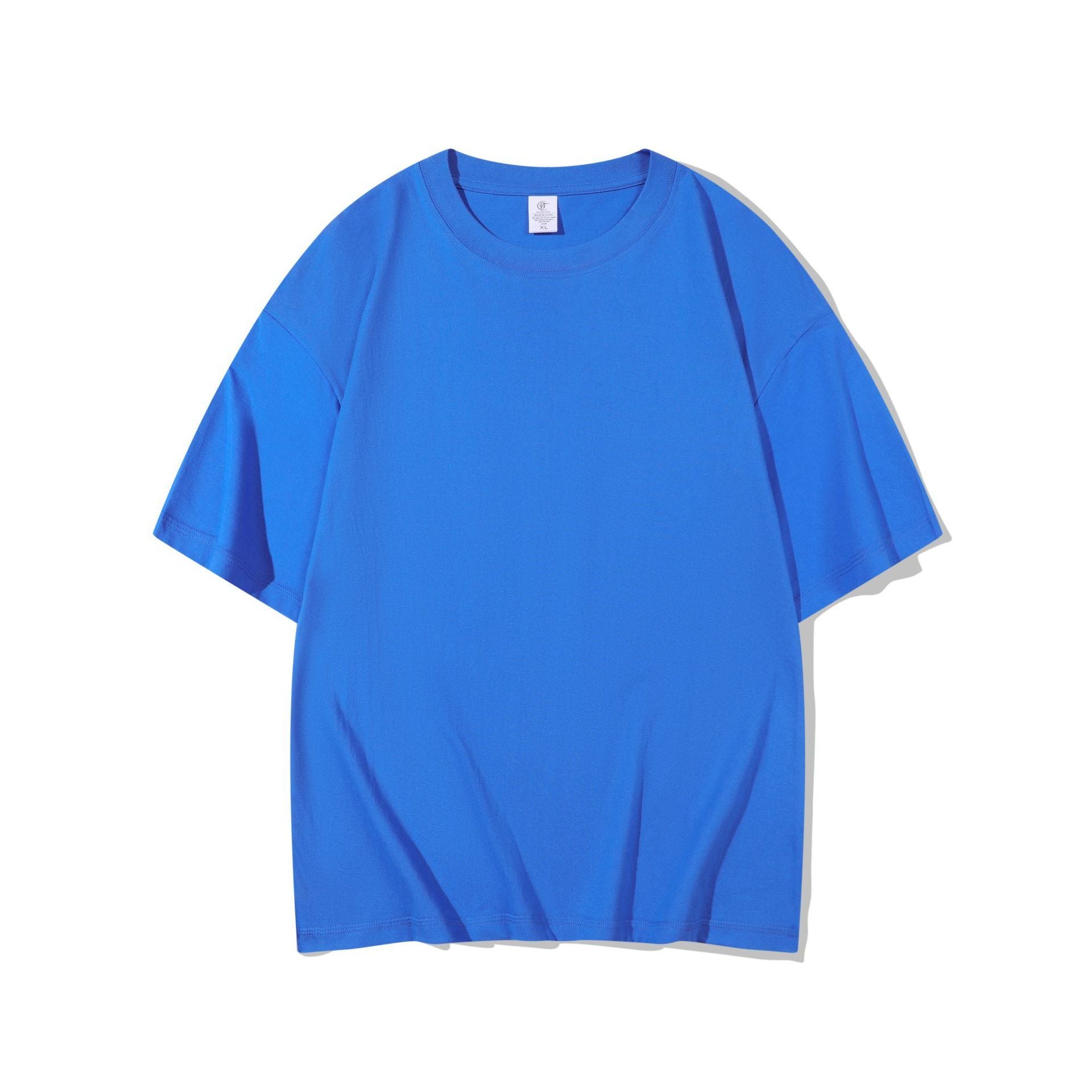 Cotton T-shirt Men's 220g Heavy Solid Color Round Neck Short Sleeves