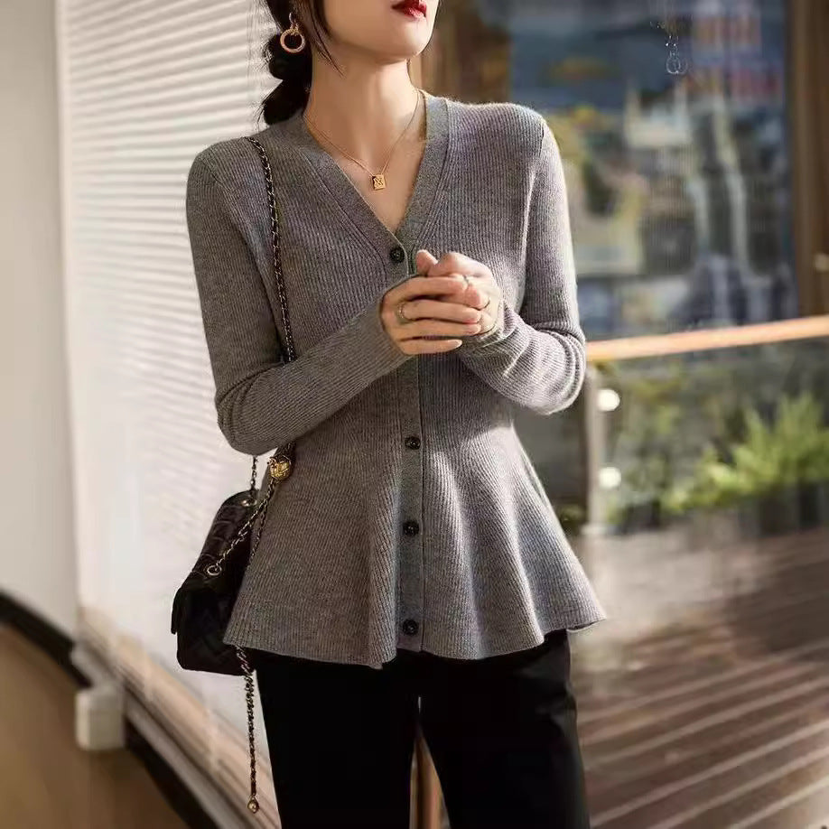 Design Fish Swing Tail Waist Slimming Sweater