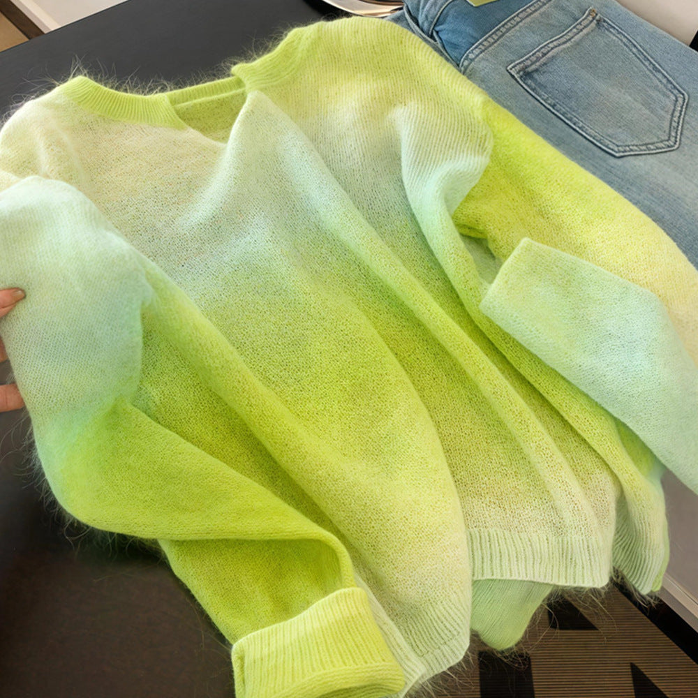 Women's Gradient Slim-fit Sunscreen Knitted Blouse