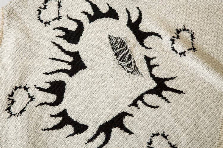 Heart Round Neck Sweater For Men