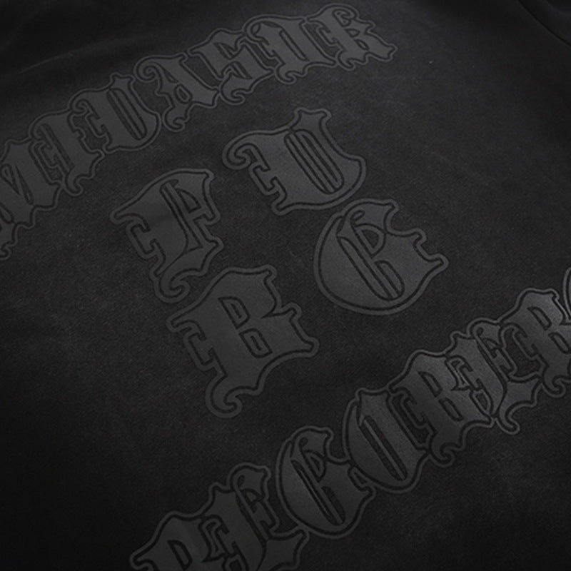 Gothic Letter Printed Hoodie Men