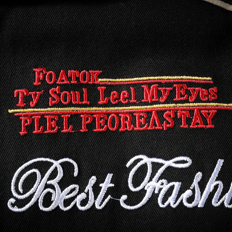 Men's embroidered stand collar jacket