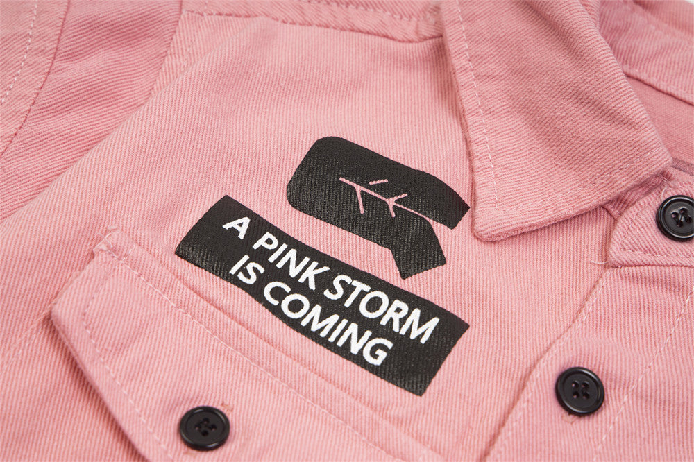 Fashion Letter Print Short-sleeve Shirt Men