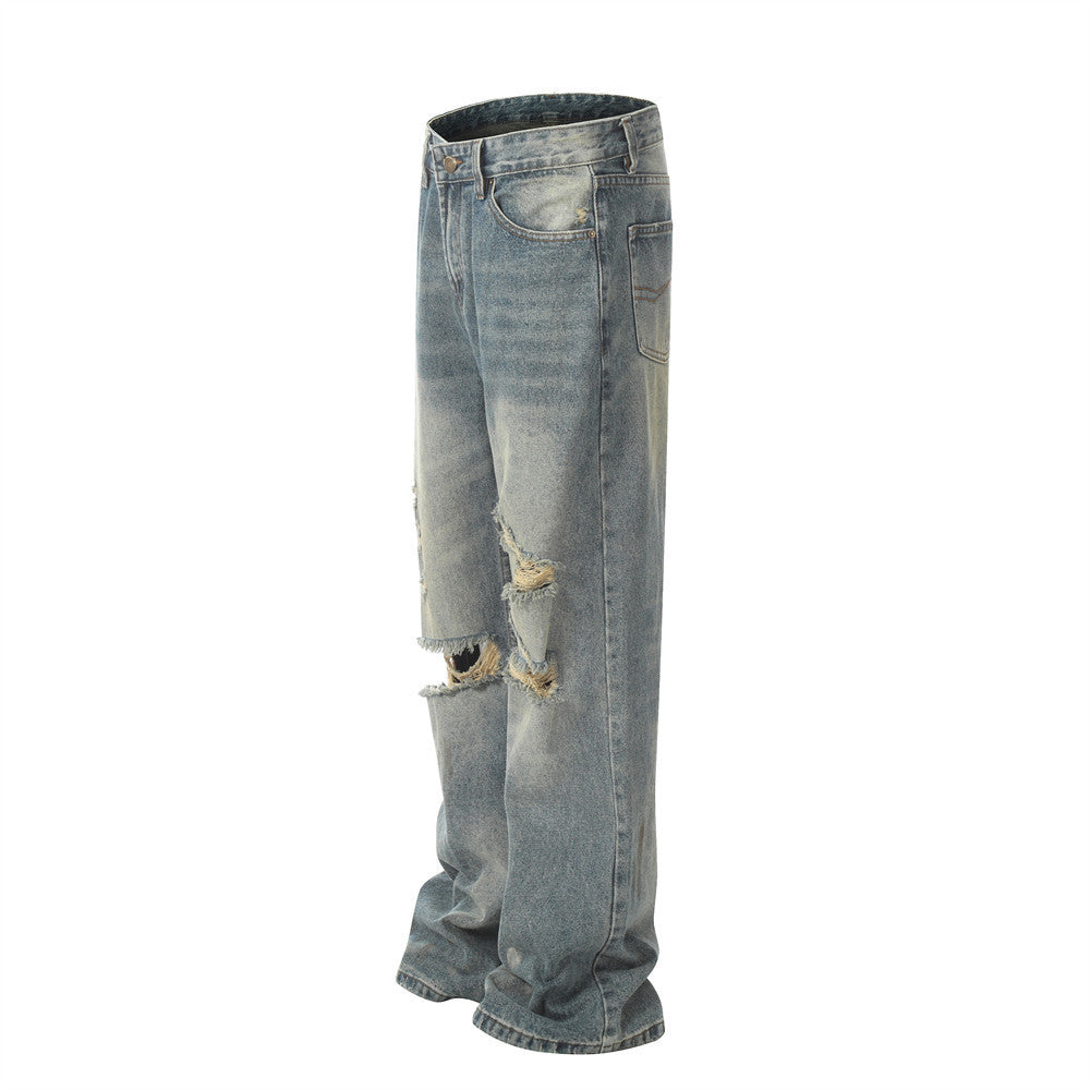 Fashion Personality Water Washed Hole Jeans For Men